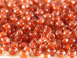 БИСЕР PRECIOSA 10/0 - 50г - 38889 ПРОЗРАЧНЫЙ БЛЕСТЯЩИЙ С ОРАНЖЕВОЙ ЛИНИЕЙ ВНУТРИ