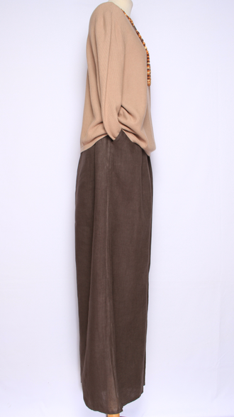 Брюки "Лён широкие с защипами на поясе" бежевые, мокко, св.бежевые, шоколад, молочные, хаки до р.48-56