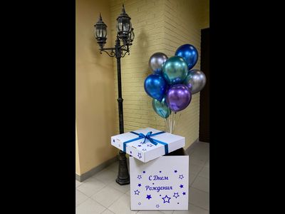 коробка сюрприз с воздушными шарами № 18