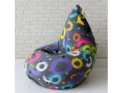 Кресло-груша из мебельной ткани Круги