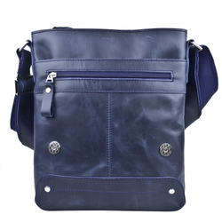Кожаная мужская сумка Melazzo Premium blue (арт. 5073-19)