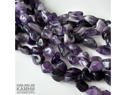 Аметист угловатая галтовка 16-22 мм, цена за нить 19 см