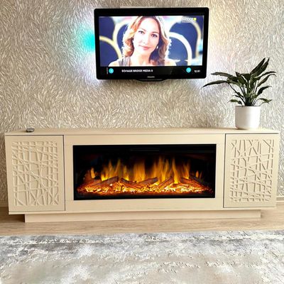 Линейный электрокамин Майами SL с очагом Vision 42 LOG LED