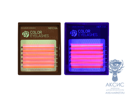 Ресницы флуоресцентные NEICHA Pink MINI 6 линий C 0,10 MIX 8.2 (8-13)
