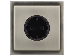 Розетка с заземлением T&J Electric Colossal II, ступенчатая рамка Antique Matt Silver