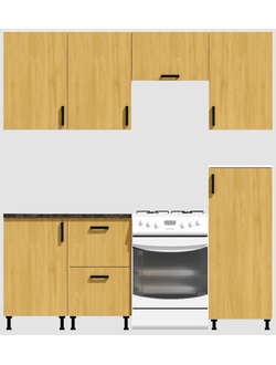 Кухня Эконом 1,5 метра с полуколонкой (1000х500) Цвет: Дуб Сонома/Дуб Сонома