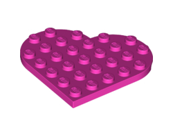 Plate, Round 6 x 6 Heart, Dark Pink (46342 / 6289136)