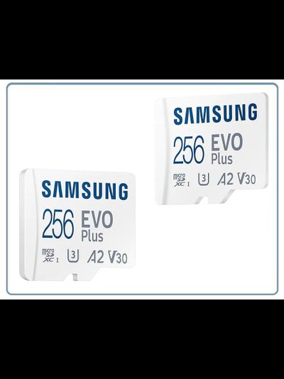 Карта памяти microSDXC UHS-I U3 Samsung EVO PLUS 256 ГБ, 130 МБ/с, Class 10, MB-MC256KA/RU, 1 шт., переходник SD