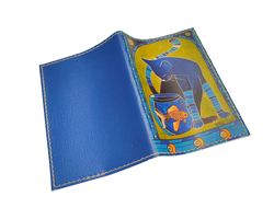 Обложка на паспорт с принтом "Синий кот"