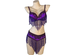 Комплект лиф+пояс фиолетовый