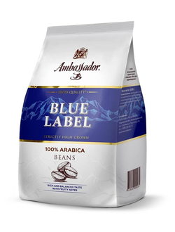 Кофе в зернах Ambassador Blue Label 100% арабика 1 кг