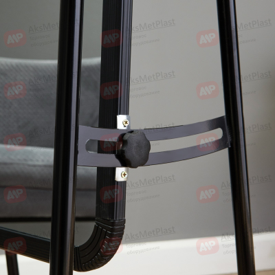 A450B Зеркало напольное в полный рост, ширина 450мм, цвет: черный, на колесах, регулируемый наклон