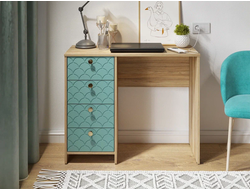 Стол туалетный Велламо ВО-10 блэквуд ячменный/бирюза