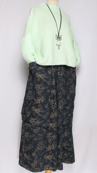 ДЖЕМПЕР КОРОТКИЙ "КИМОНО ШОВ СТОЙКА" широкий рукав морская волна, мятный до р.52