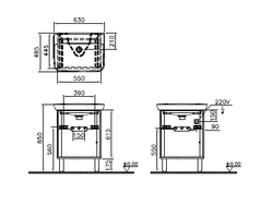 Секция под раковину VitrA Sento,  65 см, (с 2 ящиками, на ножках, цвет белый), 60822