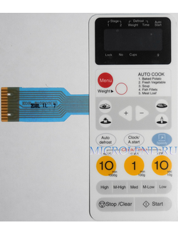 мембрана клавиатуры свч печи DAEWOO KOR-810POS(H)