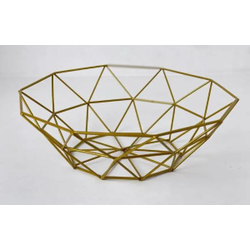 Корзина для фруктов сетка лофт золото d 26