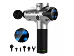 Перкуссионный ударный массажер пистолет MINIPRO M03 Silver