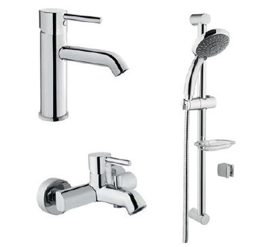 Набор смесителей  3 в 1 VitrA Minimax S (смеситель для раковины, смеситель для ванны и душа, душевой гарнитур 5-режимный), A49153EXP