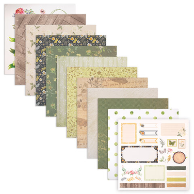 Бумага для скрапбукинга 30*30см "Рустик", двусторонняя, 12л., 180 г/м2, ОСТРОВ СОКРОВИЩ