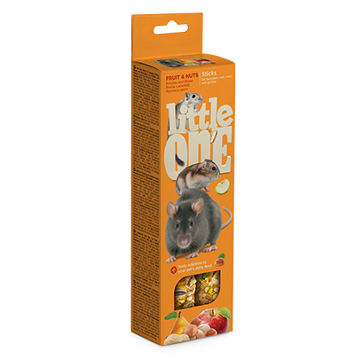 Little One палочки для хомяков, крыс, мышей и песчанок с фруктами и орехами 120 г