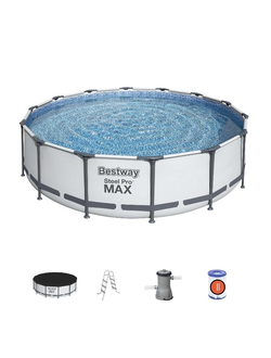 56950 BW Каркасный бассейн Steel Pro Max 427х107см, 13030л, фил.-насос 3028л/ч, лестница, тент