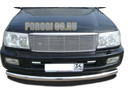 Защита переднего бампера (радиус) d76 для Toyota Land Cruiser 100 (1998-2006)