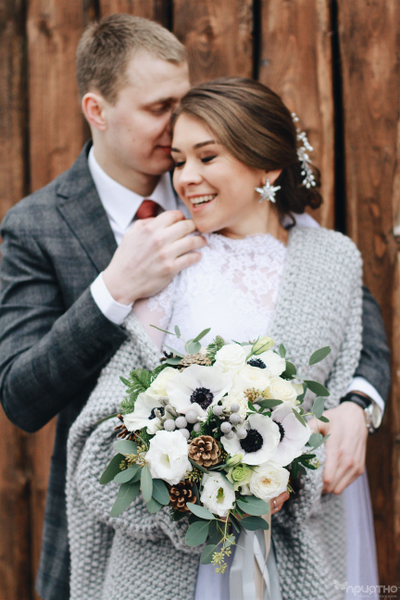 Букет невесты & Бутоньерка № 1340