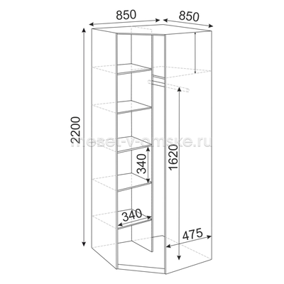 Шкаф угловой Глэдис М21