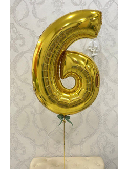 Шар-цифра 102 см с гелием Золото