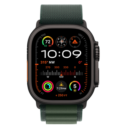 Apple Watch Ultra 2 (2024) 49mm Black Titanium Case with Alpine Loop Dark Green (Темно-Зеленый)