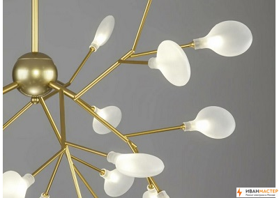 Установка подвесной люстры в квартире ИВАНМАСТЕР