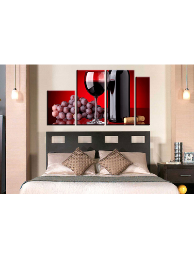 Модульная картина "Вино и виноград"