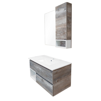 Зеркало-шкаф "Турин-90" дуб бежевый