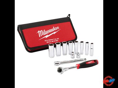 Набор головок Milwaukee 3/8" с трещоткой (12 шт.) 48229001