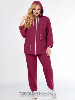 Модель: 393.Двухпредметный комплект, состоящий из жакета-ветровки и брюк в бордовом цвете