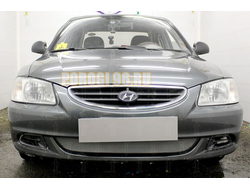 Защита радиатора Hyundai Accent (ТагАЗ) 2001-2012 chrome