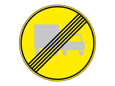 Знак дорожный 3.23 Конец запрещения обгона грузовым автомобилям (Временный)