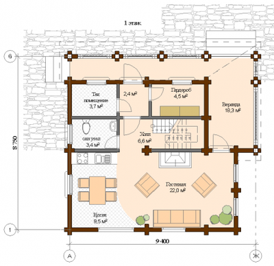 Дом из профилированного бруса ПБ-21, 126 м2