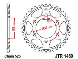 Звезда ведомая (42 зуб.) RK B5082-42 (Аналог: JTR1489.42) для мотоциклов Kawasaki