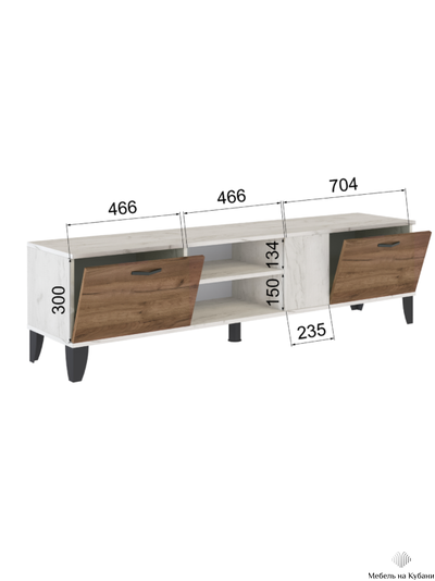 ТВМ-5 Тумба под ТВ Дуб Крафт золотой/Графит серый