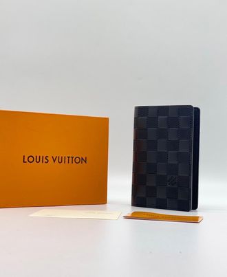 Обложка на паспорт Louis Vuitton Damier Infini чёрная