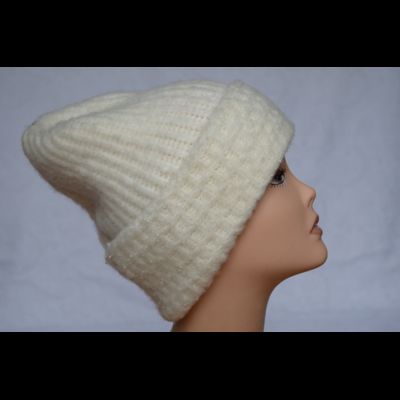 Вязаная белая шапка с отворотом для женщин Vizio Италия 6518 CLR