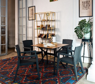 Обеденный комплект Modus темно-серый на 4 персоны