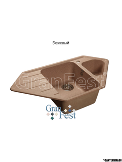 Керамическая мойка Granfest Гранфест CORNER GF-C950E 2 секционная мойка с отверстием под смеситель