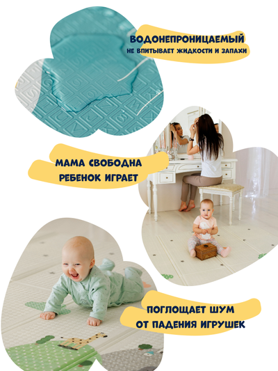 СКЛАДНОЙ ДЕТСКИЙ КОВРИК KEELIFE "ХОЛМЫ И ДОРОГИ" (150Х200Х1СМ)