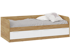 Детская ХИЛТОН - Кровать комбинированная (900) Тип 1 Дуб Крафт золотой/Белый матовый