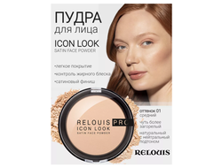 Пудра компактная контроль жирного блеска с сатиновым финишем PRO Icon Look Satin Face Powder РЕЛУИ