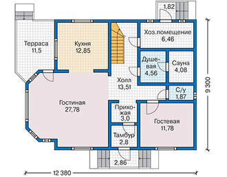Каркасный дом, 1 этаж + мансарда, общая площадь: 230 кв.м