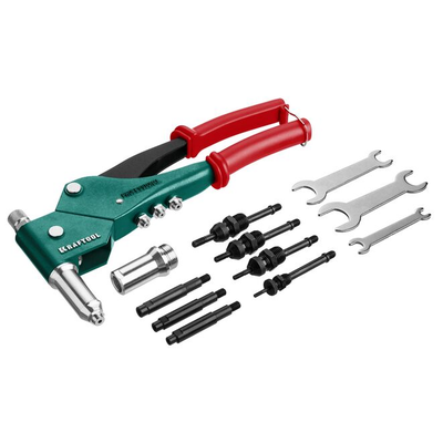 Заклепочник в кейсе KRAFTOOL Combo3-M6, 360°, 3 вида заклёпок (31178_z01)